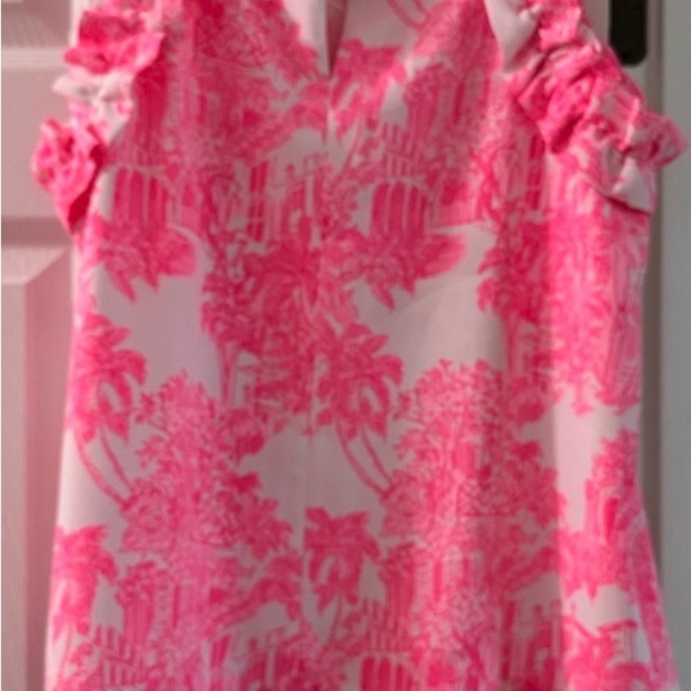 Lilly Pulitzer Pink Tropical Print Blouse